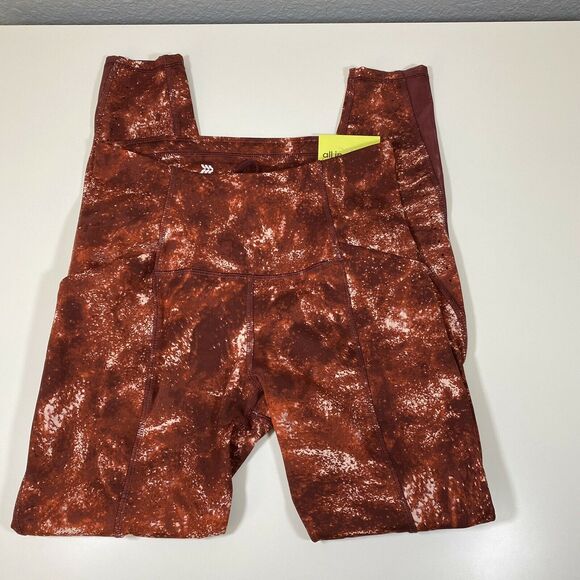 All in Motion Red Galaxy Print High-Rise 7/8 Leggings 25" Size XS - Picture 3 of 6